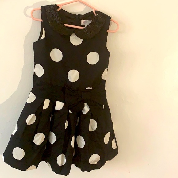 Children’s Place Black Dress with Polka Dot size 4